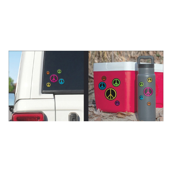 Decalcomania 10012 Color Peace Signs Decal - 3