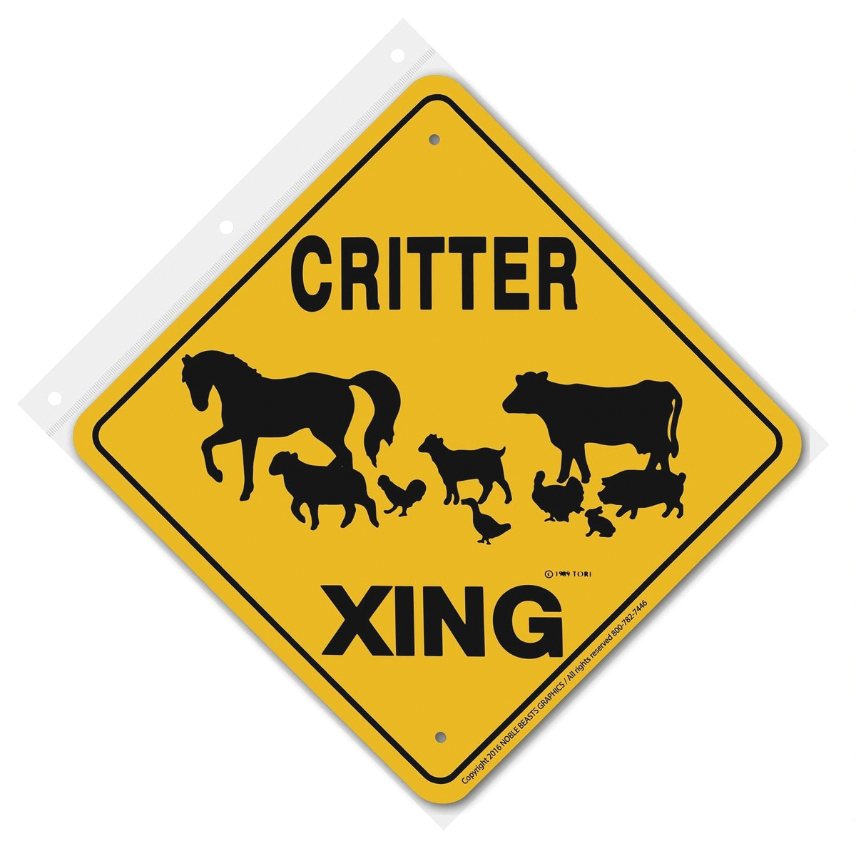 Noble Beasts Graphics Signs 20586 Sign, Critter Xing, Aluminum, 12 in L x 12 in W Dimensions - 3