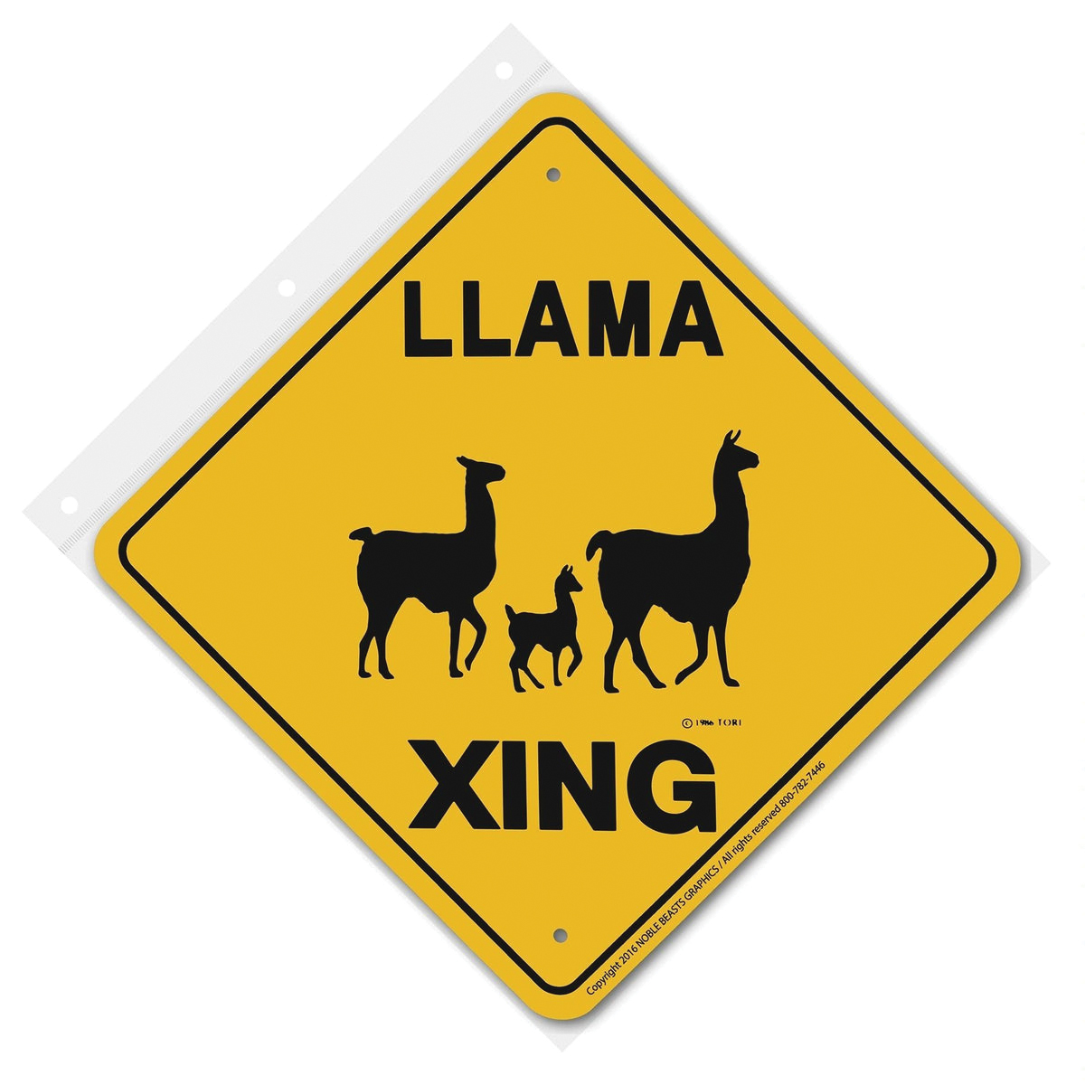 Noble Beasts Graphics Signs 20416 Sign, Llama Xing, Aluminum, 12 in L x 12 in W Dimensions - 3
