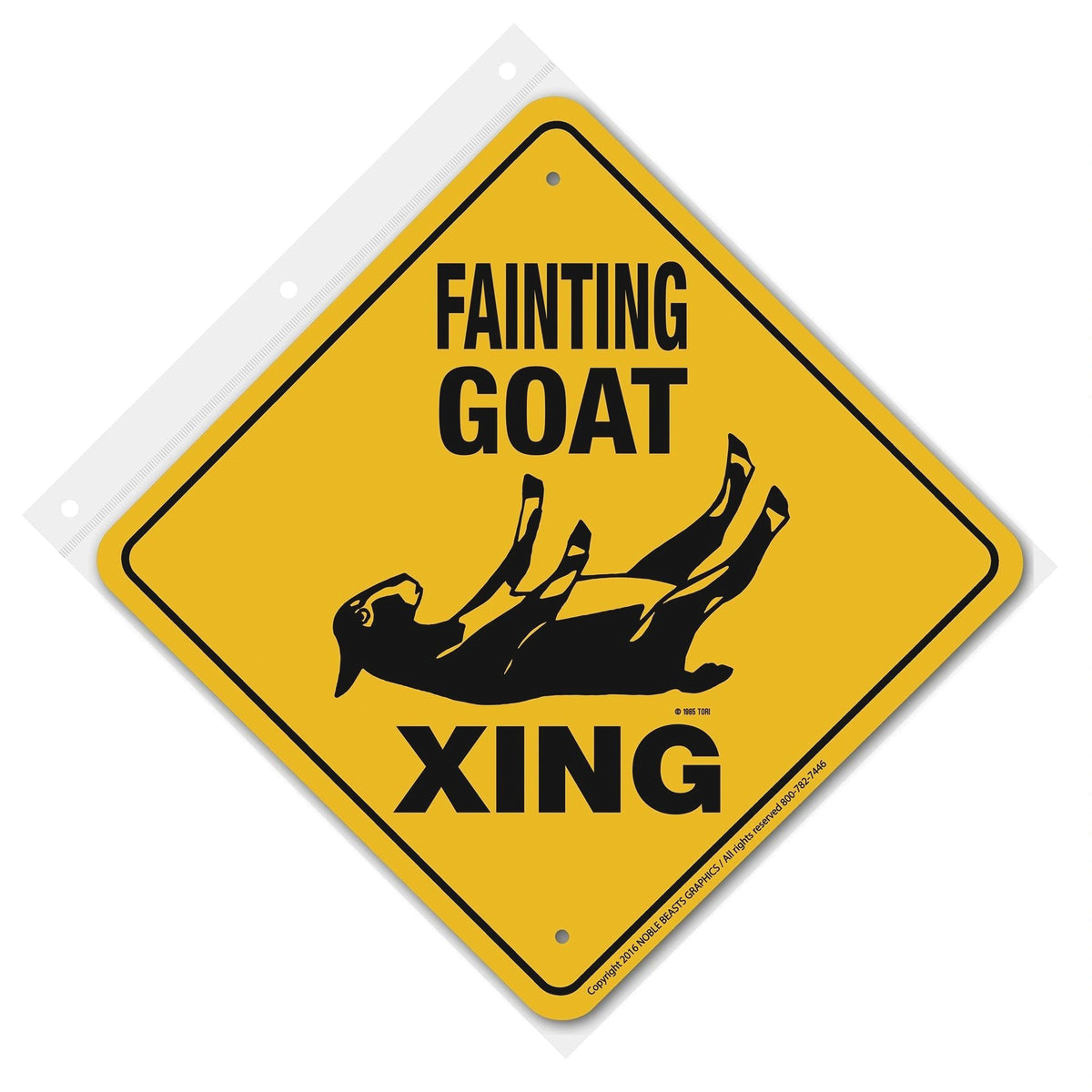 Noble Beasts Graphics Signs 20745 Sign, Fainting Goat Xing, Aluminum, 12 in L x 12 in W Dimensions - 3