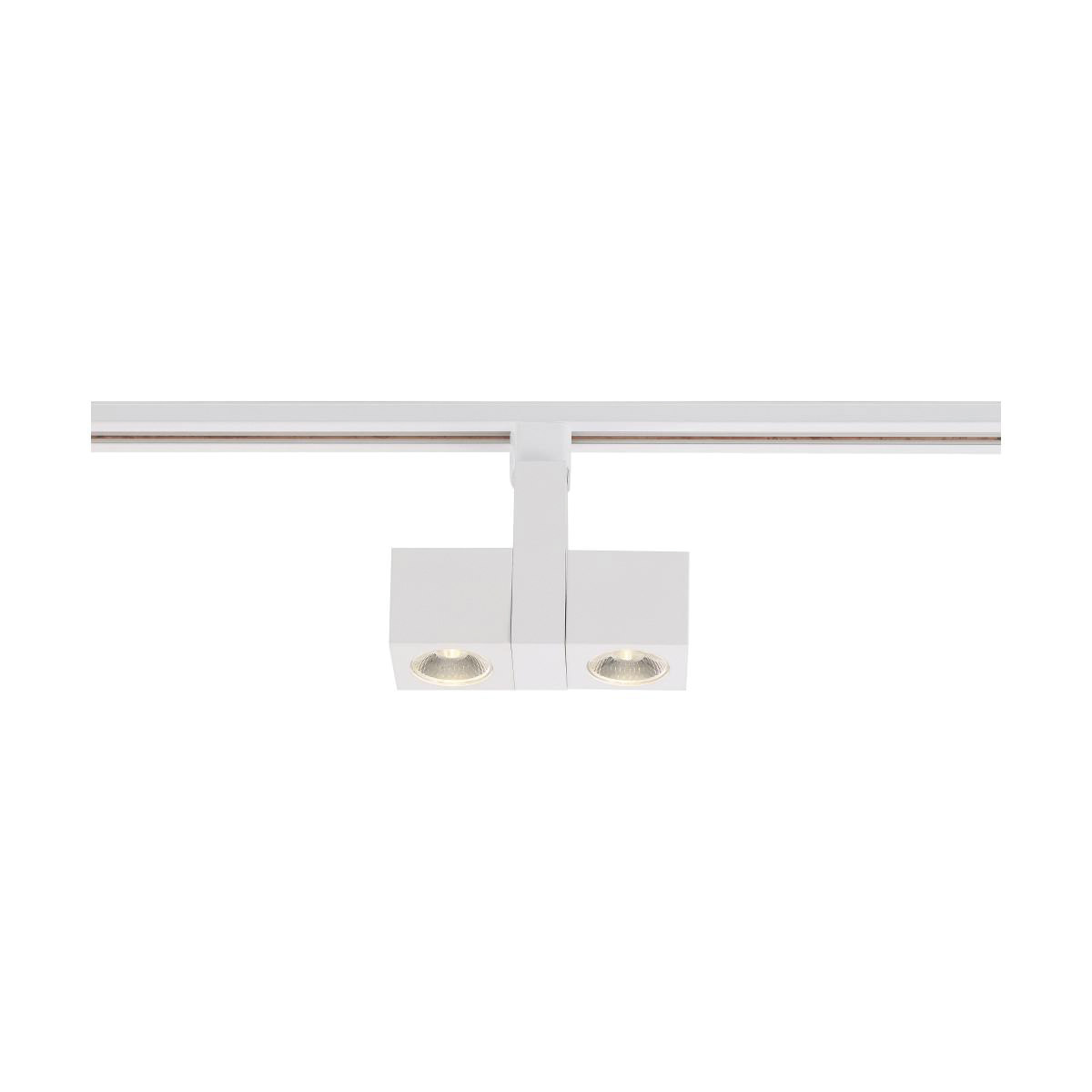 Satco TH487 Dual Square Track Head, 120 V, 2-Lamp, LED Lamp, 2040 Lumens, 3000 K Color Temp, White - 2