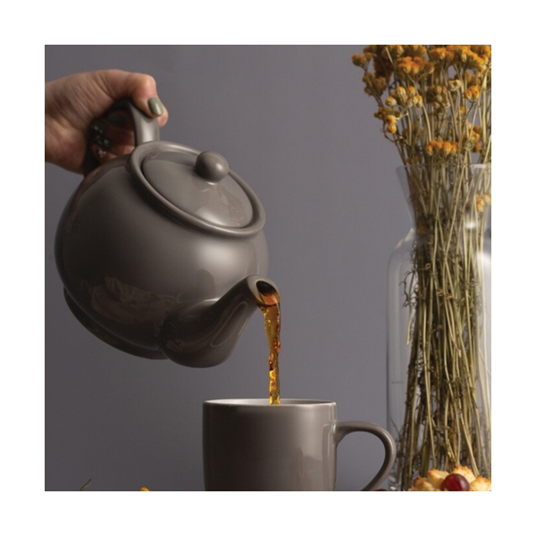 Typhoon 0059.671 Tea Pot, 1100 mL, Stoneware, Charcoal, 140 mm H, Dishwasher Safe: Yes - 4
