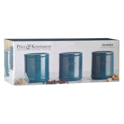 Typhoon 0059.675 Coffee and Sugar Storage Jar Set, 750 mL, Ceramic, Teal, 160 mm H, Dishwasher Safe: Yes - 2