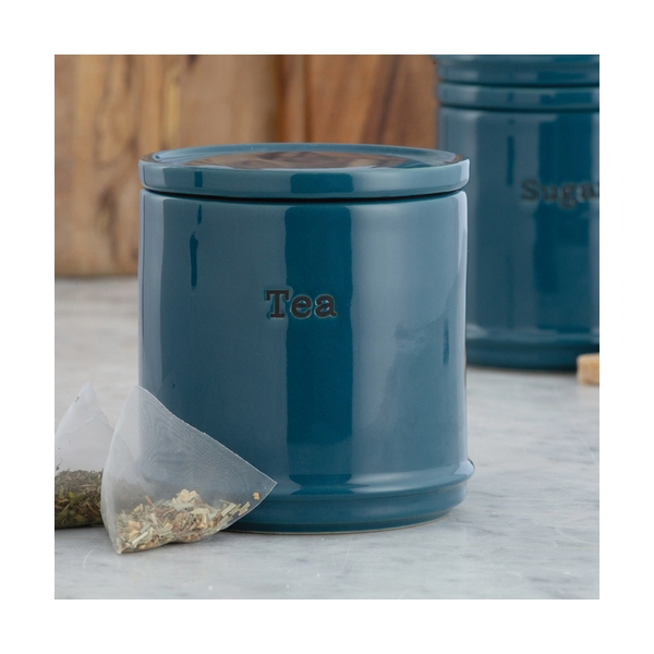 Typhoon 0059.675 Coffee and Sugar Storage Jar Set, 750 mL, Ceramic, Teal, 160 mm H, Dishwasher Safe: Yes - 4