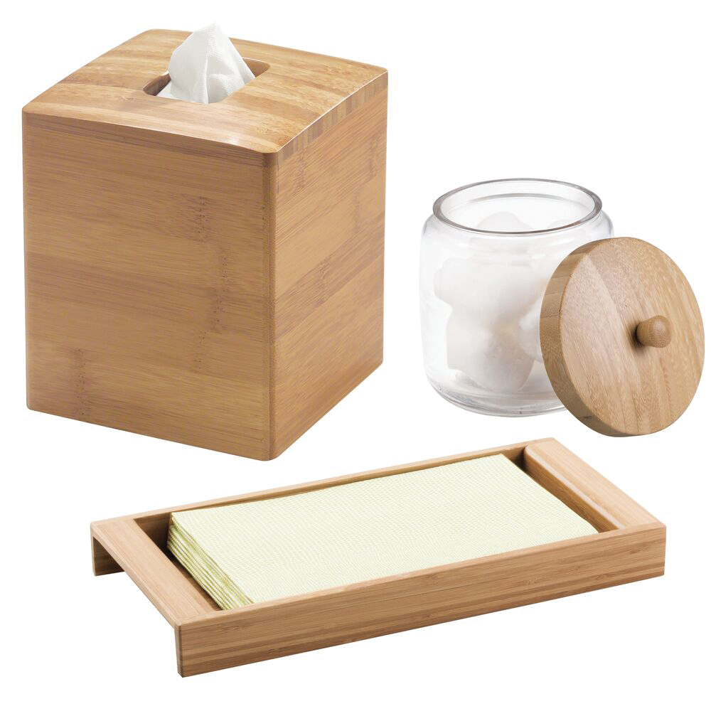 iDESIGN Formbu Series 86242 Vanity Tray, 11.1 in L, 5.1 in W, 1.2 in H, Wood, Natural - 3