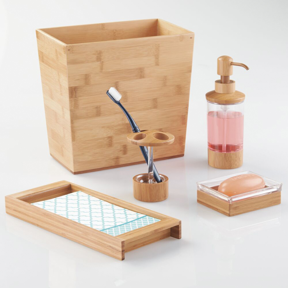 iDESIGN Formbu Series 86242 Vanity Tray, 11.1 in L, 5.1 in W, 1.2 in H, Wood, Natural - 4