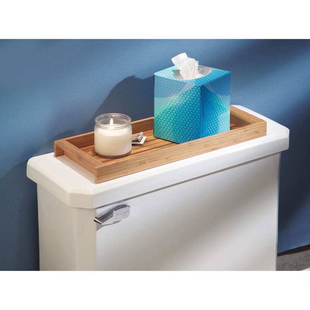 iDESIGN Formbu Series 86342 Tank Top Tray, 16 in L, 6.1 in W, 1.2 in H, Wood, Natural - 3