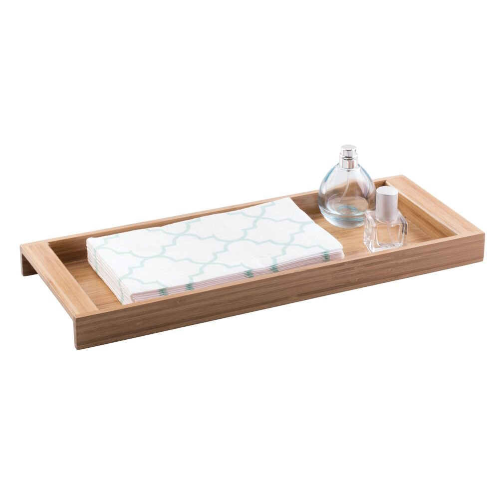 iDESIGN Formbu Series 86342 Tank Top Tray, 16 in L, 6.1 in W, 1.2 in H, Wood, Natural - 4