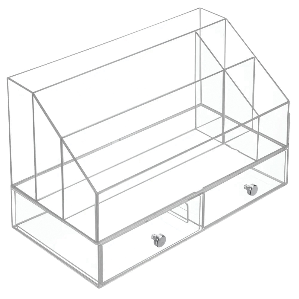 iDESIGN 36710 Cosmetic Organizer, 12.97 x 6.96 x 8.25 in Outside, 5-Compartment, Plastic, Clear