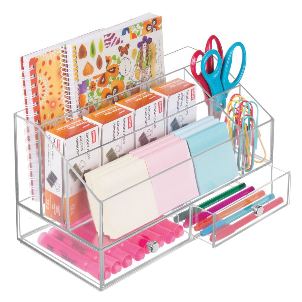 iDESIGN 36710 Cosmetic Organizer, 12.97 x 6.96 x 8.25 in Outside, 5-Compartment, Plastic, Clear - 4