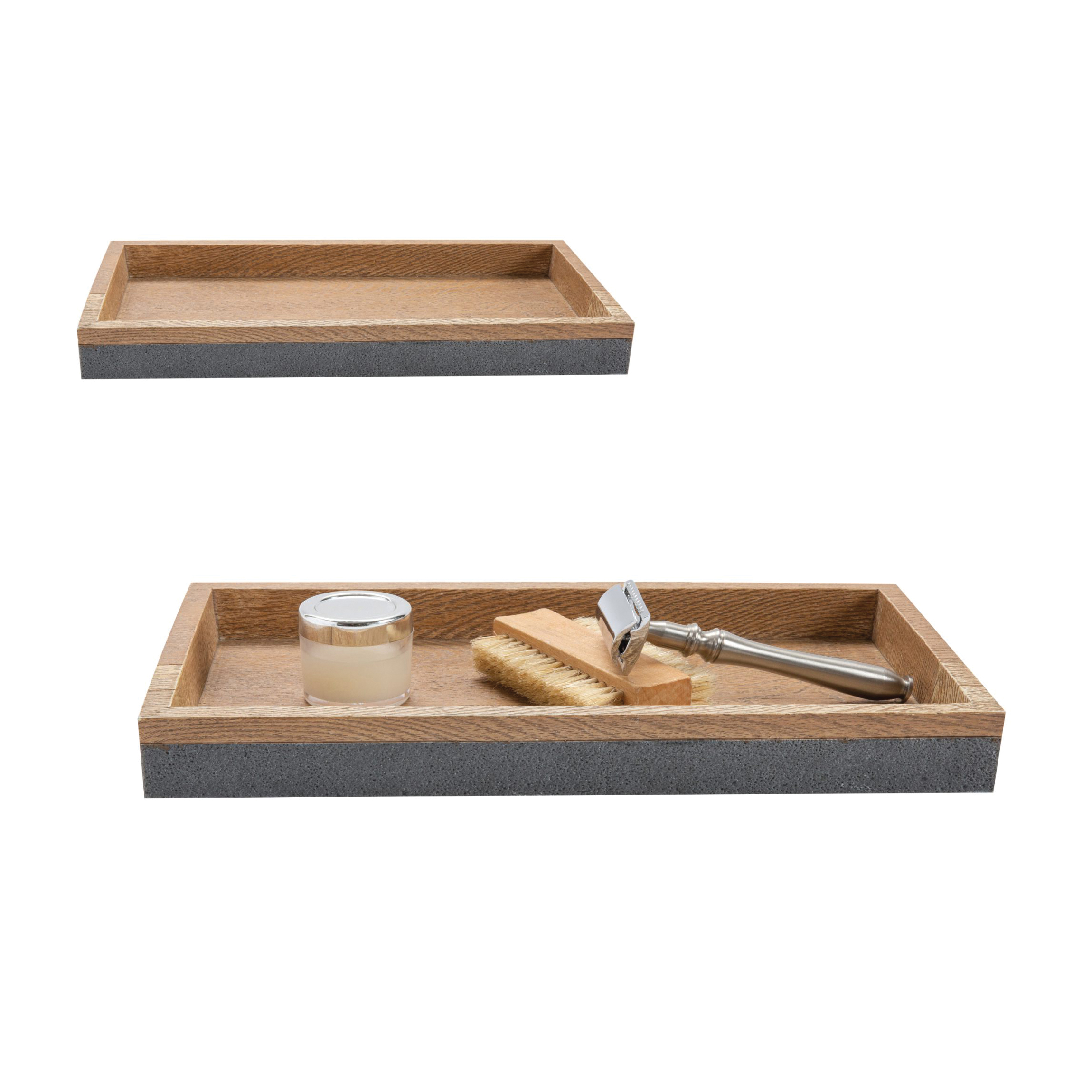 Moda Kenora Series 106044 Bathroom Tray, 10 in L, 5.51 in W, 1.18 in H, Resin, Brown/Gray - 2