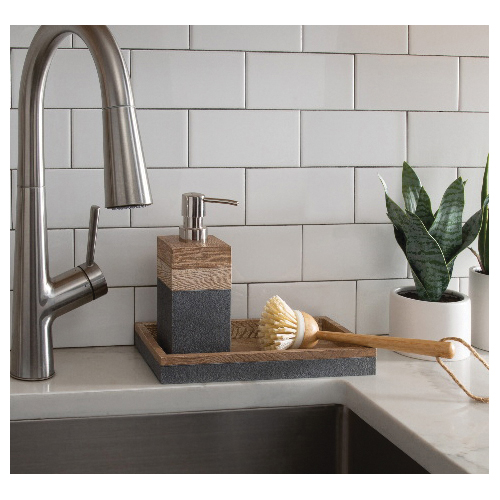 Moda Kenora Series 106044 Bathroom Tray, 10 in L, 5.51 in W, 1.18 in H, Resin, Brown/Gray - 4