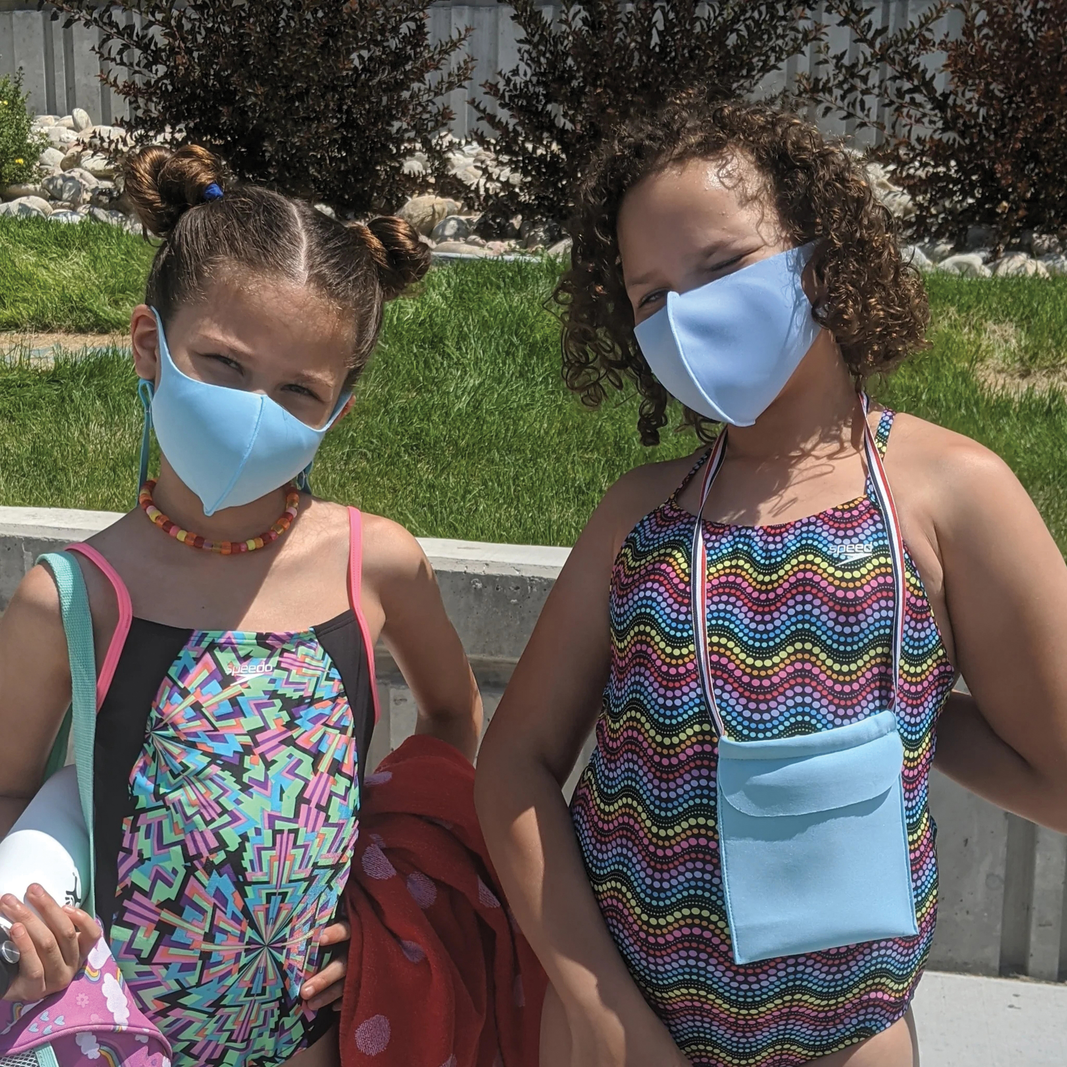 2 Red Hens CFFM-GS-C Face Mask, Copper Ion Fabric Filter, 3-Layer, Copper Fabric/Polyester, Gulf Stream Blue - 2