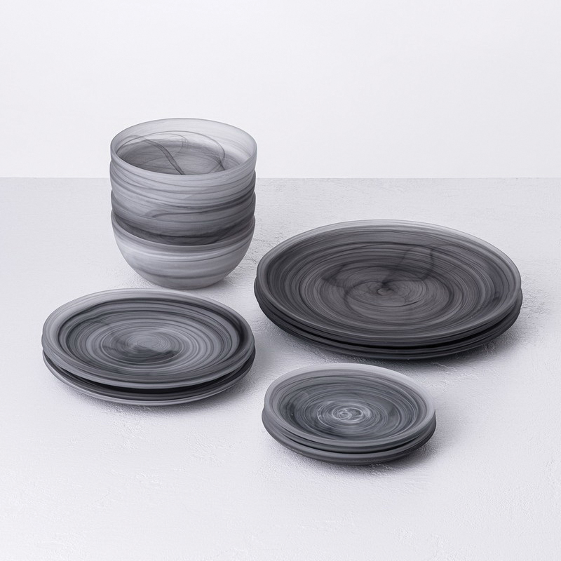 Fortessa La Jolla Series 2600.GREY.06 Individual Bowl Set, 22 oz, 6 in Dia, Glass, Gray - 2