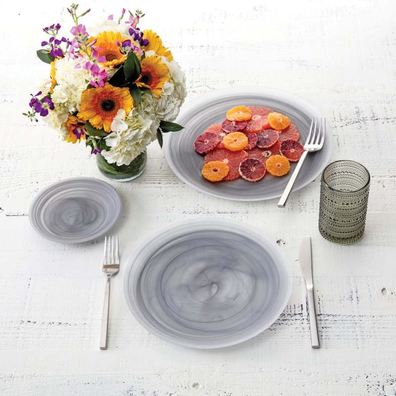 Fortessa La Jolla Series 2600.GREY.05 Bread Plate, 6-1/4 in Dia, Glass, Gray, Frosted - 3