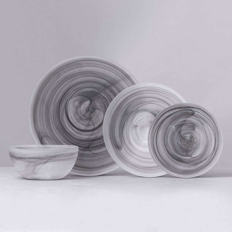 Fortessa La Jolla Series 2600.GREY.05 Bread Plate, 6-1/4 in Dia, Glass, Gray, Frosted - 4
