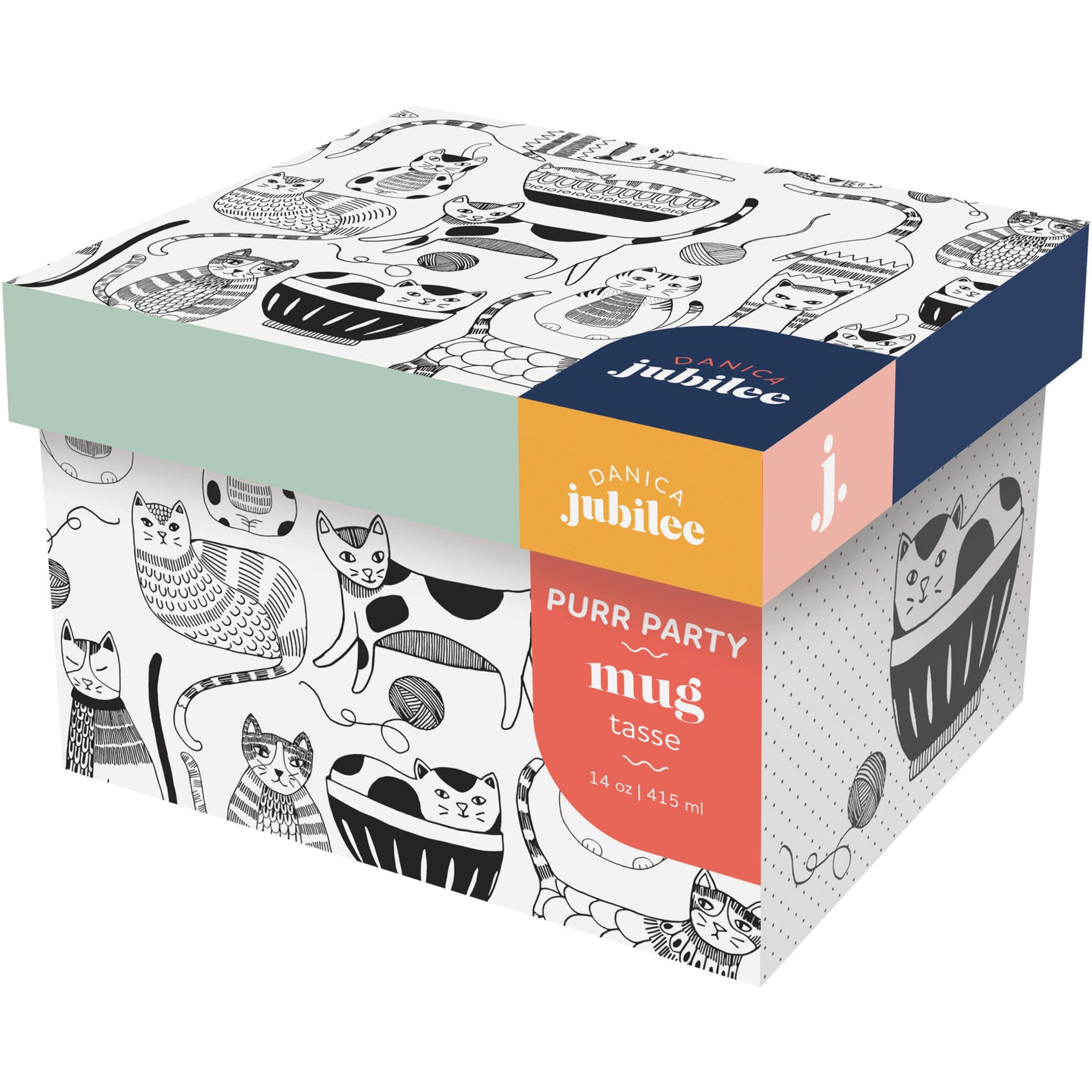 Danica Jubilee L04019 Mug, 14 oz, Stoneware, Black/White - 4