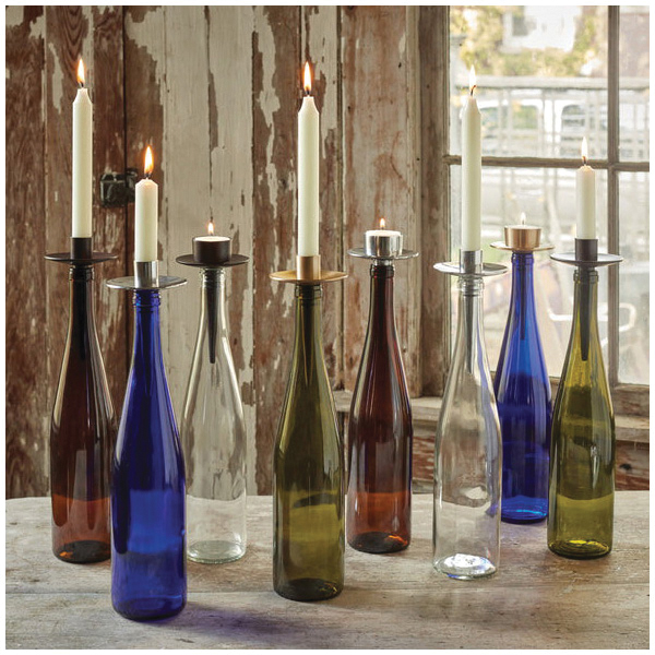 northern lights Bottelabra 64386 Candle Holder, Aluminum, Bronze - 2