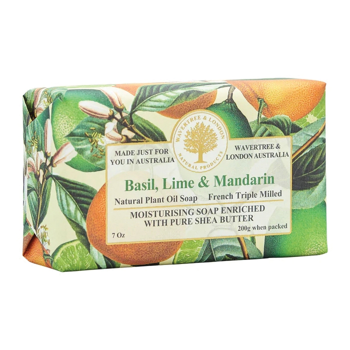 Wavertree & London WL-19 Soap, Bar, Basil, Lime, Mandarin, 7 oz, Pack - 3