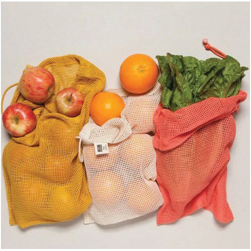 Now Designs by Danica Le Marche Series 3023002 Produce Bag Set, 13 in L, 12 in W, Cotton, Apricot/Golden Yellow/Ivory - 2