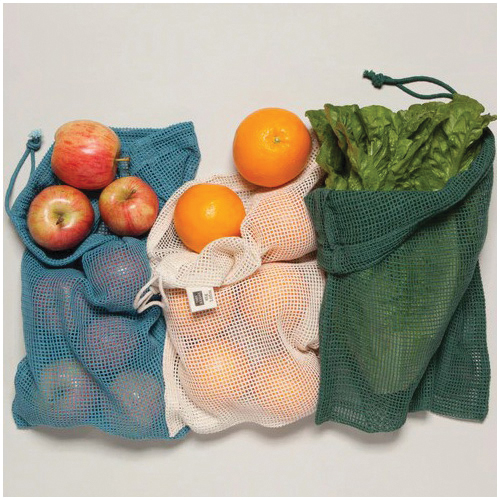 Now Designs by Danica Le Marche Series 3023001 Produce Bag Set, 14 in L, 12 in W, Cotton, Drawcord Closure - 2