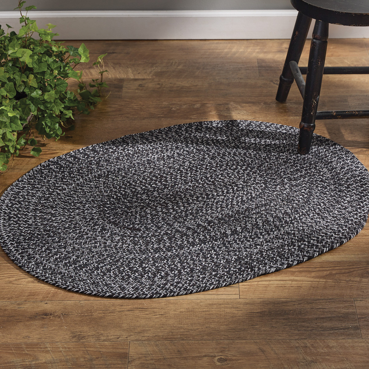 Park Designs Spice Bin Series 1996-274BP Rug, 42 in L, 32 in W, Oval, Cotton Rug, Pepper - 3