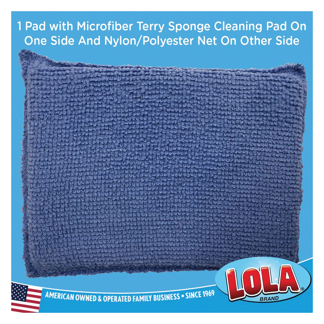 Lola 462 Cleaning Pad, 5 in L, 3-1/2 in W, 5/8 in Thick, Nylon/Terry Sponge - 2