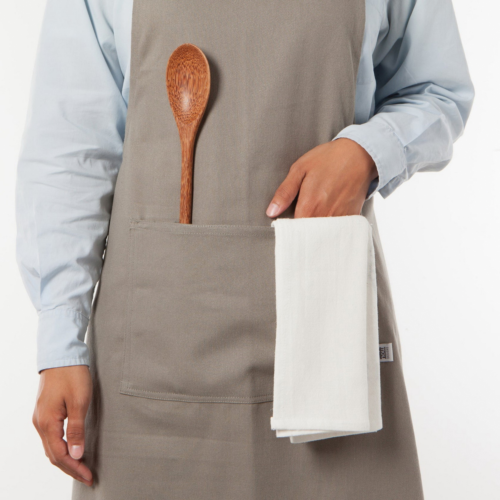 Now Designs by Danica London Gray Series 2500422 Chef's Apron, Cotton, 28 in Chest, 32 in L - 3