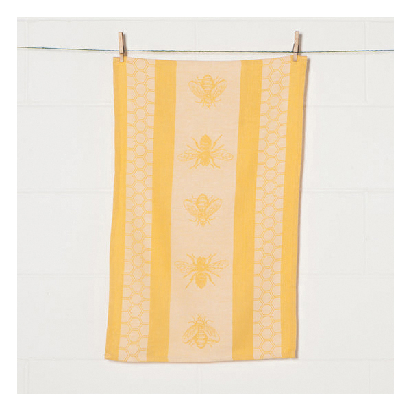 Now Designs by Danica Bee Kind Series 2180032 Honeybee Jacquard Dishtowel, 28 in L, 18 in W, Cotton - 3