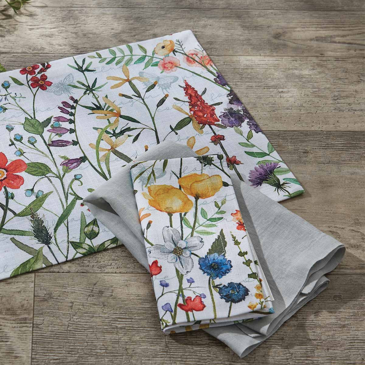 Park Designs 3997-020 Wildflower Sketchbook Napkin, 18 in L, 18 in W - 2