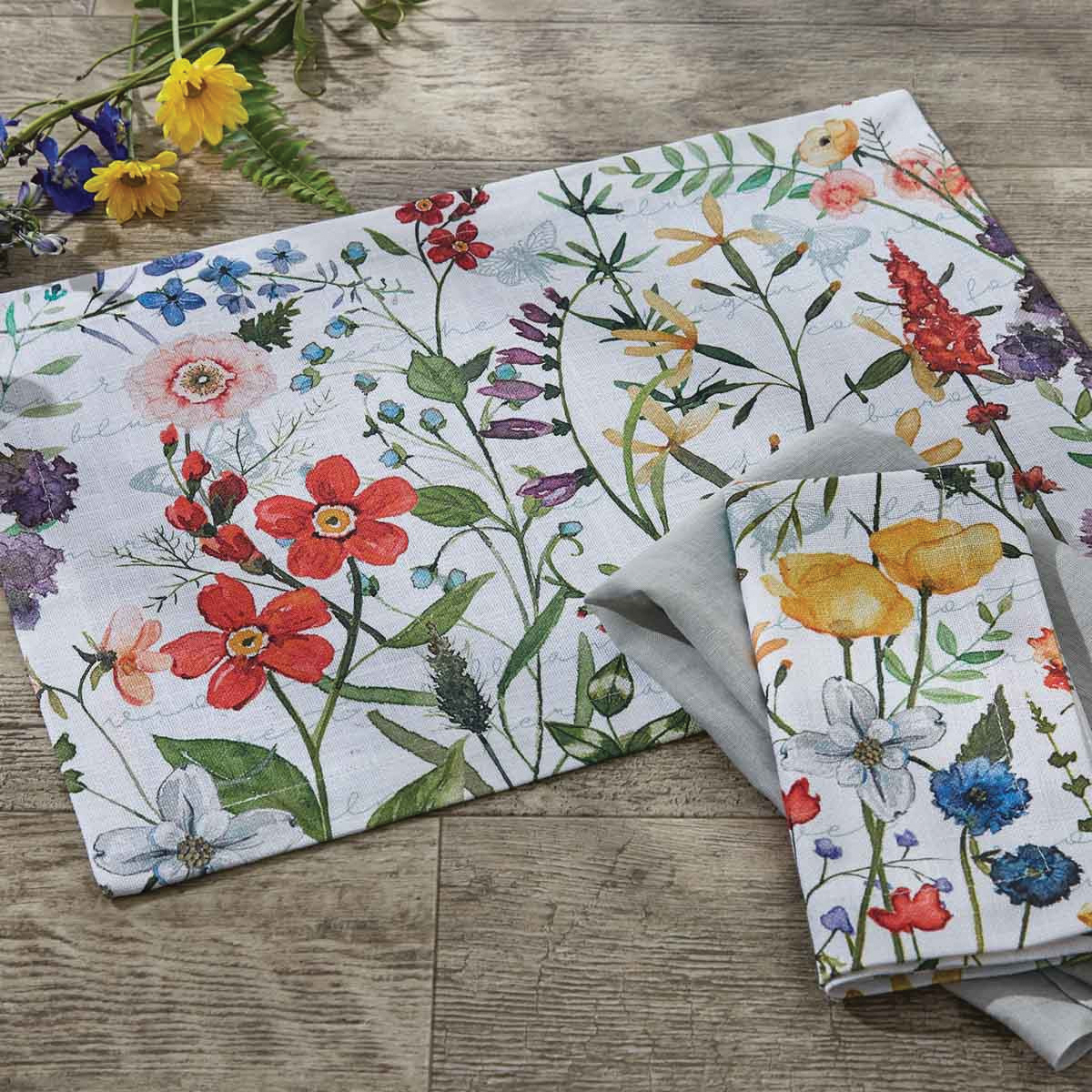 Park Designs 3997-010 Wildflower Sketchbook Placemat, 19 in L, 13 in W - 2