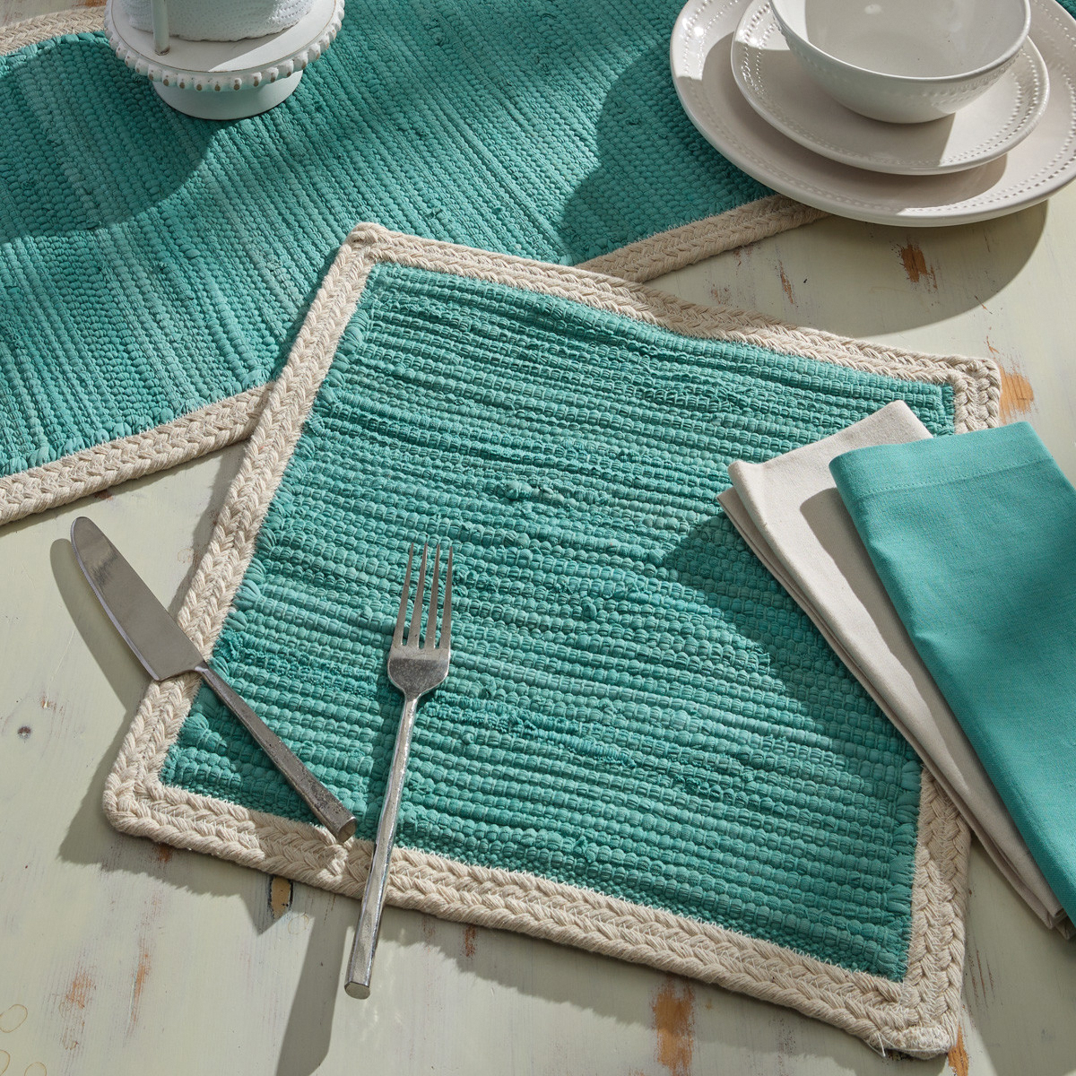 Split P 1211-010S Dune Placemat, 15 in L, 15 in W, Sea Spray - 2