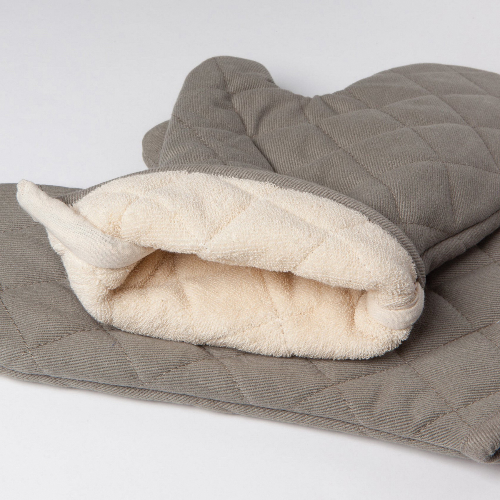 Now Designs by Danica London Gray Series 501422 Oven Mitts, Cotton, Gray - 3