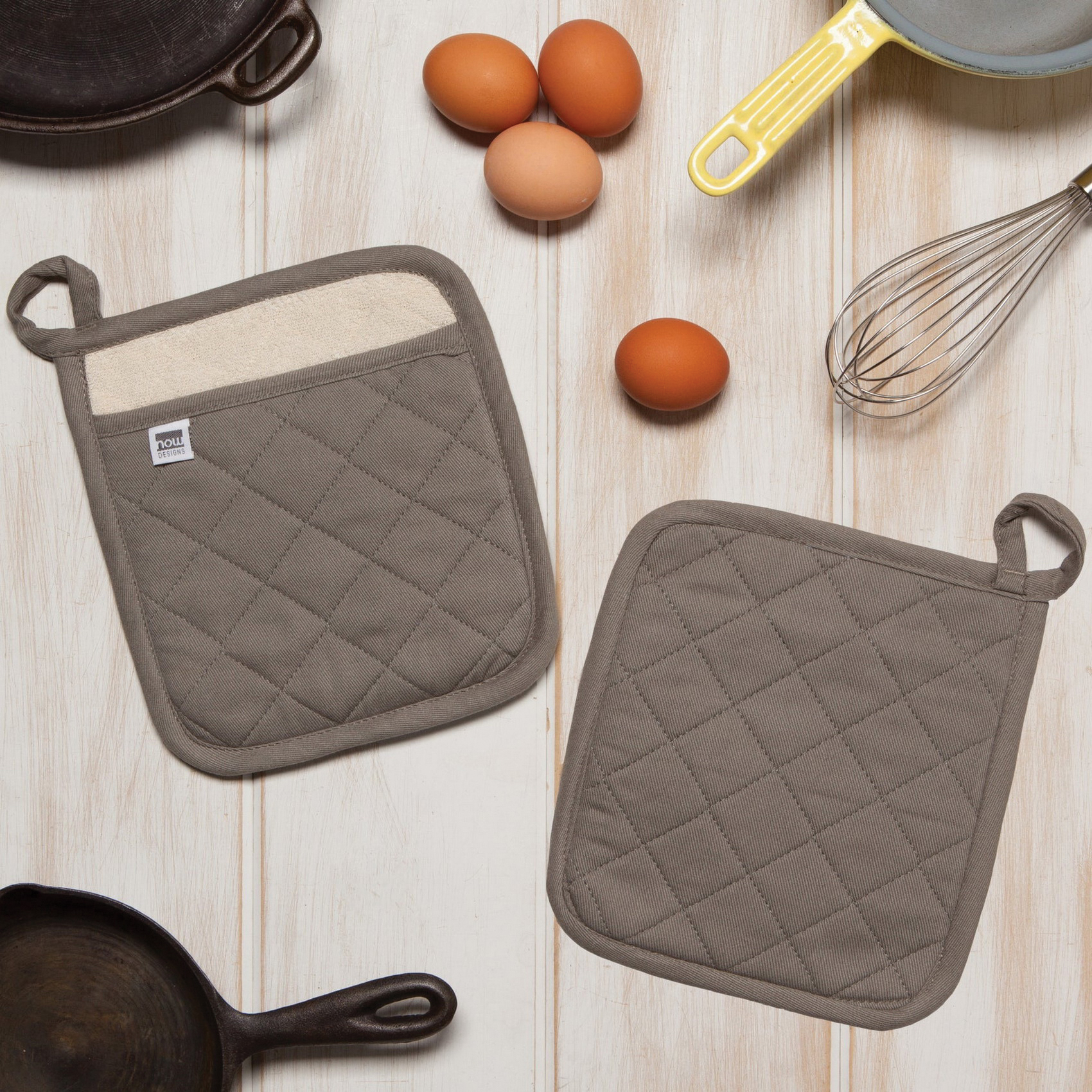 Now Designs by Danica London Gray Series 506422 Pot Holder, Cotton, Gray - 2