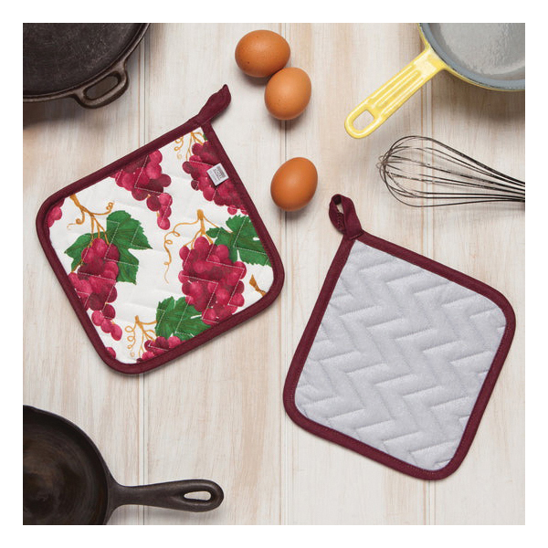 Now Designs by Danica Sommelier Grapes Series 505971 Basic Pot Holder, Cotton/Polyester - 4