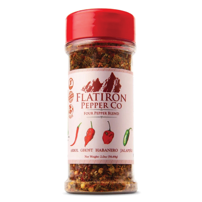 Flatiron Pepper Co 101FourPB Four Pepper Blend Seasoning, Chile Pepper, 1.8 oz, Bottle - 2