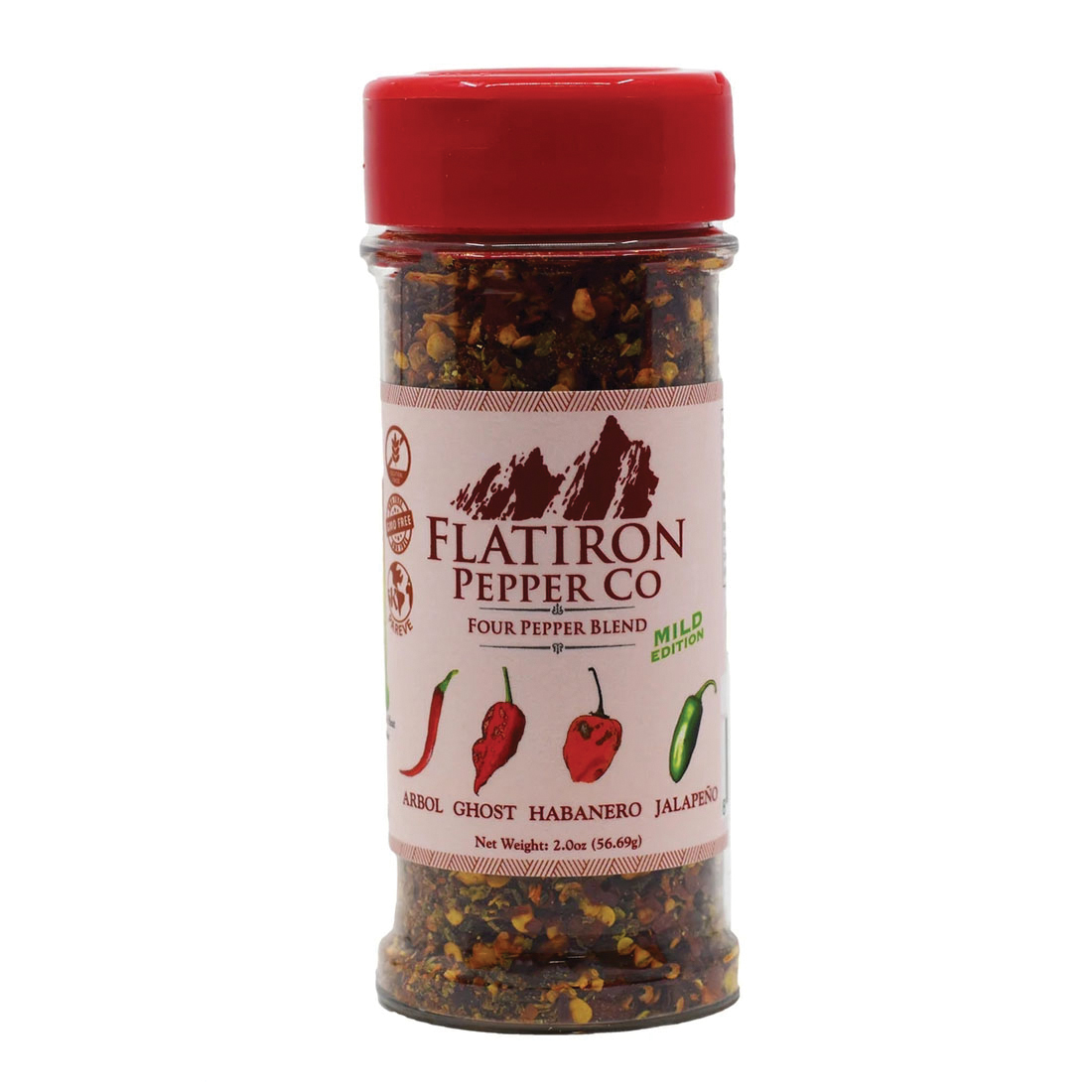 Flatiron Pepper Co 101FourPB Four Pepper Blend Seasoning, Chile Pepper, 1.8 oz, Bottle - 3