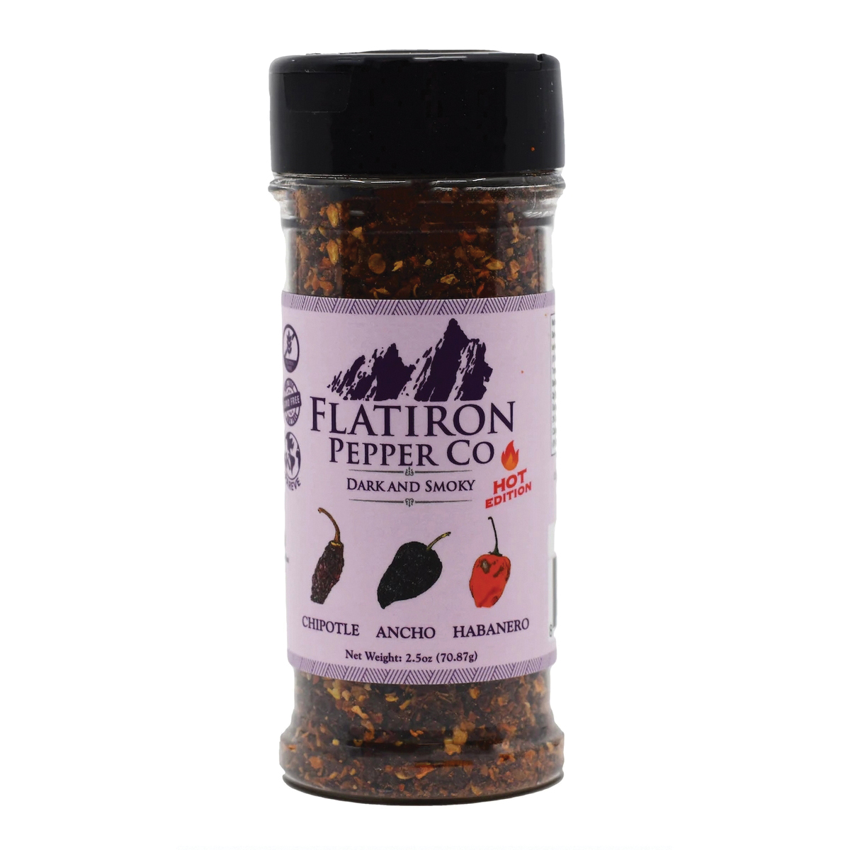 Flatiron Pepper Co 101Dark&Smoky Dark and Smoky Seasoning, Chile Pepper, 2.3 oz, Bottle - 2