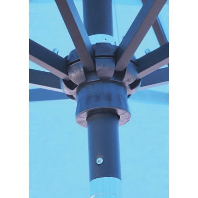 Galtech DELUXE Series 737RC5487B Auto-Tilt Umbrella, 96 in H, 9 ft W Canopy, Octagonal Canopy, Aluminum Frame - 3