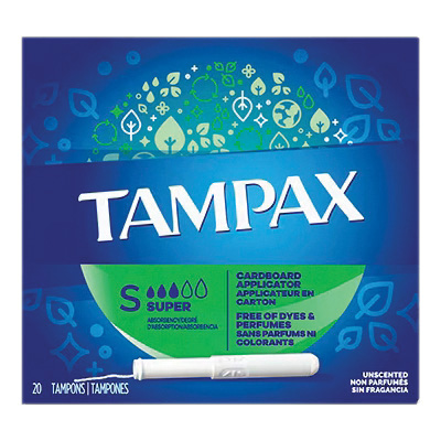 Tampax 197501 Super Cardboard Tampon, Cotton