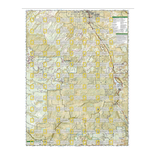 National Geographic TI00000146 Uncompahgre Plateau South Map, 37-3/4 in L, 25-1/2 in W - 2