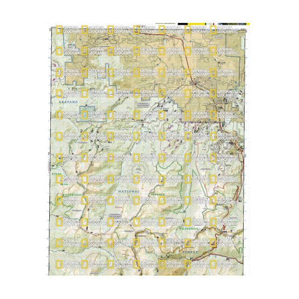 National Geographic TI00000103 Winter Park, Central City, Rollins Pass Map, 32 in L, 22 in W - 2