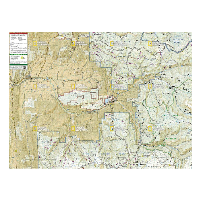 National Geographic TI00000150 Flat Tops North Map, 37-3/4 in L, 25-1/2 in W - 2