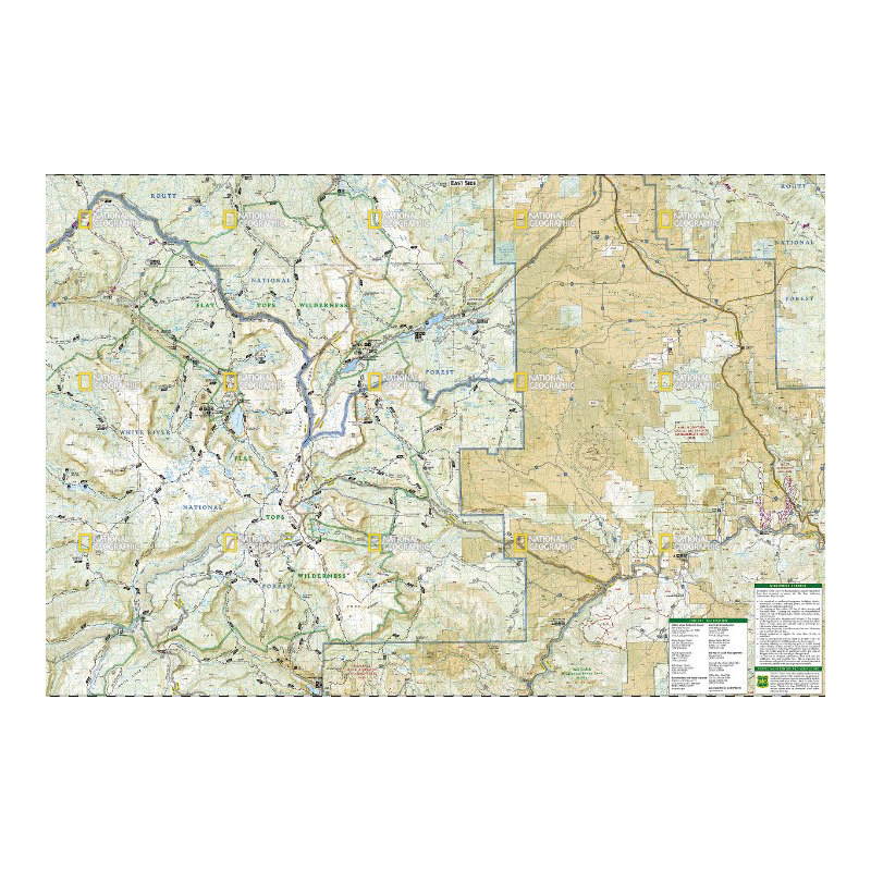 National Geographic TI00000150 Flat Tops North Map, 37-3/4 in L, 25-1/2 in W - 3
