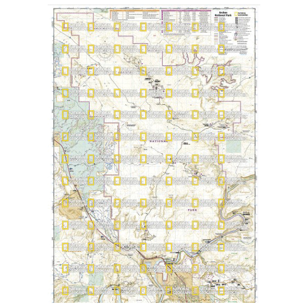 National Geographic TI00000211 Arches National Park Map, 37-3/4 in L, 25-1/2 in W - 3