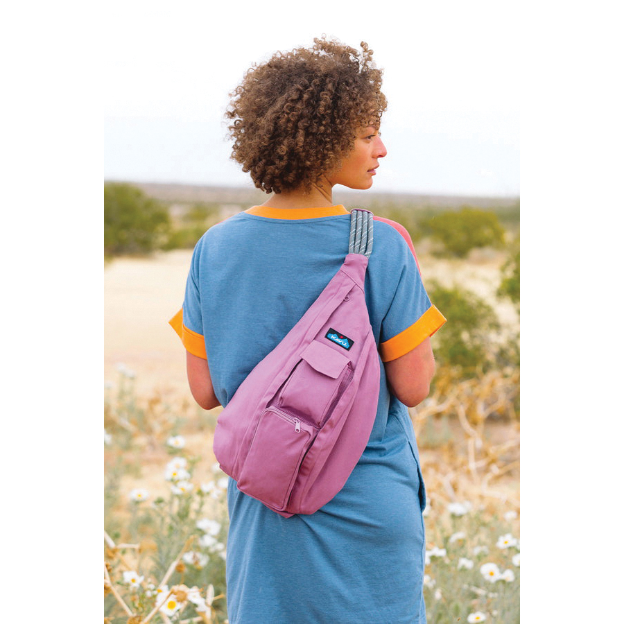 Kavu 923-2226 Rope Bag, Women's, Kavu Embroidery, 2-Main Compartment, Zipper, Cactus Flower - 4