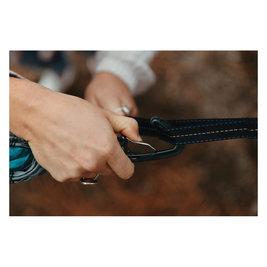 ENO DoubleNest Series DN011 Hammock, 9 ft 6 in L, 6 ft 4 in W, 400 lb, Aluminum/Nylon, Gray/Seafoam - 4