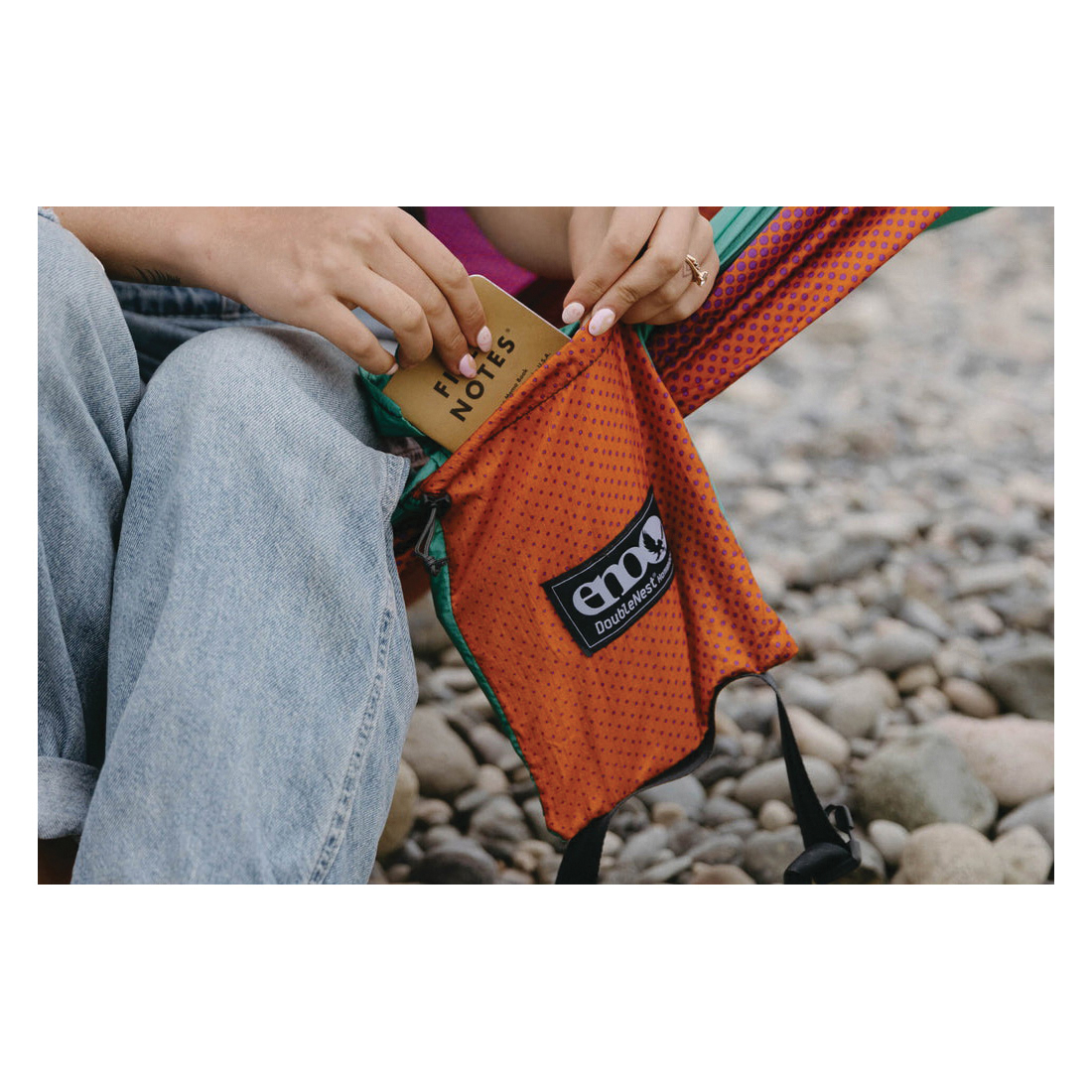 ENO DoubleNest Series DNP303 Hammock, 9 ft 6 in L, 6 ft 4 in W, 400 lb, Aluminum/Nylon, Fade/Seaglass - 4