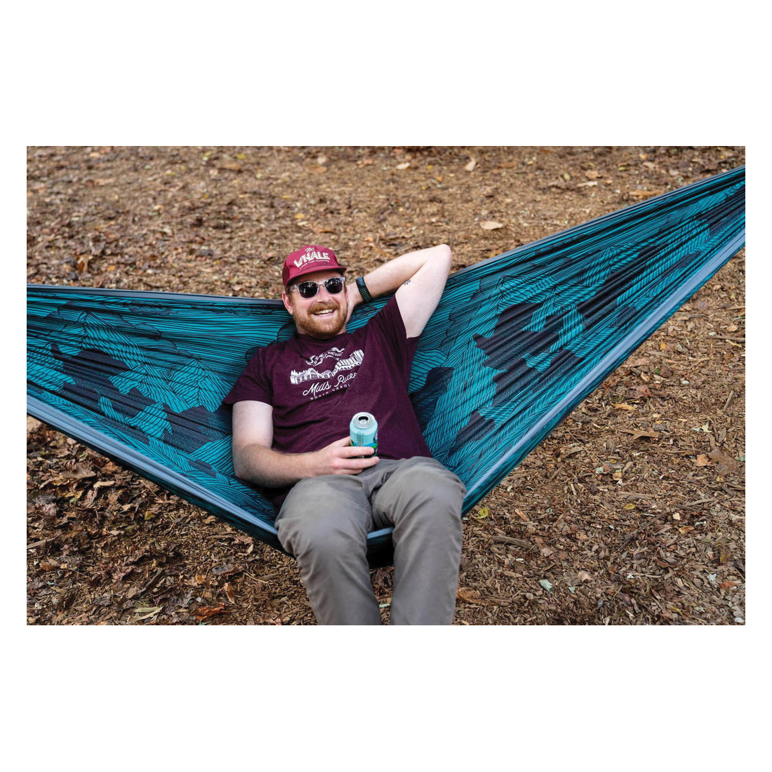 ENO DoubleNest Series DNP340 Hammock, 9 ft 6 in L, 6 ft 4 in W, 400 lb, Aluminum/Nylon, Gray/Mountains to Sea - 3