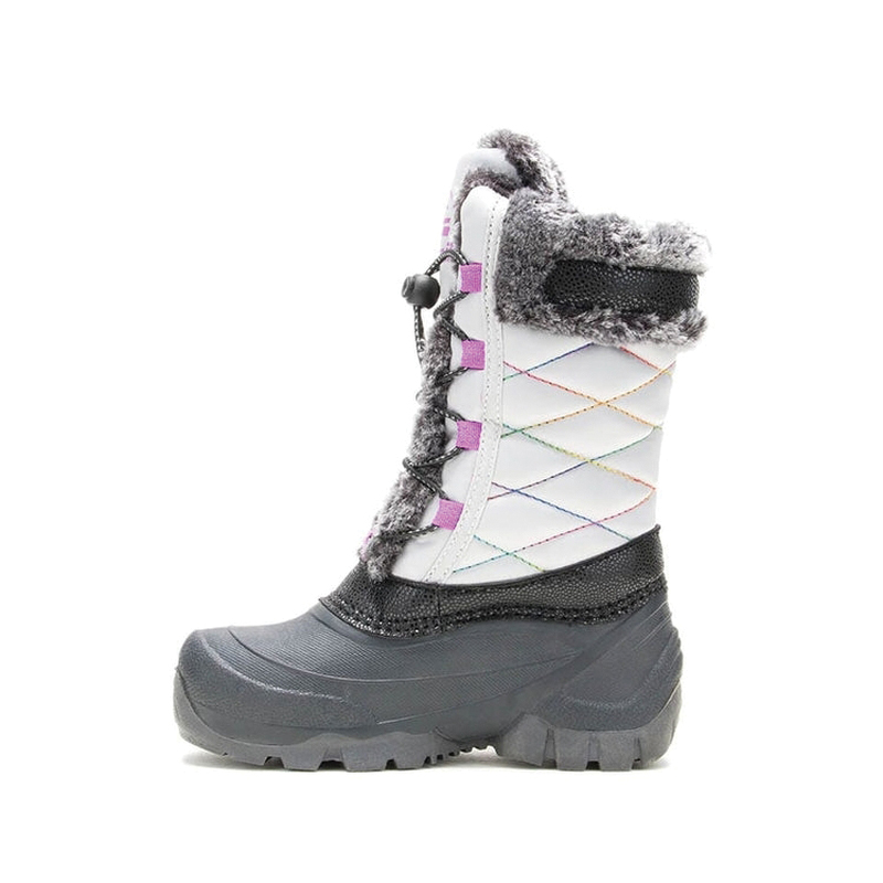Kamik Star 3 Series NF4309N-LGY-2 Winter Boots, Girl's, 2, Light Gray, Nylon, Lace-Up, Yes, -40 deg F - 2